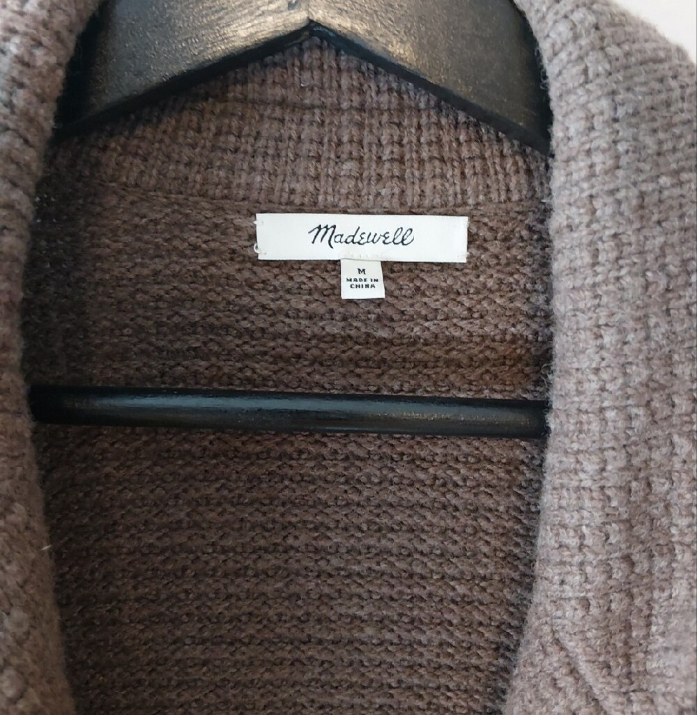 Madewell Merino Blend Open Front Cardigan Blazer Housecoat - Picture 2 of 7